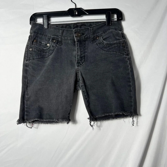 delia*s‎ Morgan Frayed Hem Shorts Size 3 Black - Picture 1 of 9